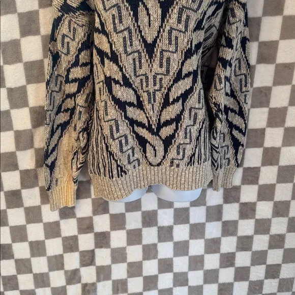 Crossings Men’s Y2K V Neck Chunky Knit Abstract Sweater Size M/Medium - Picture 4 of 11